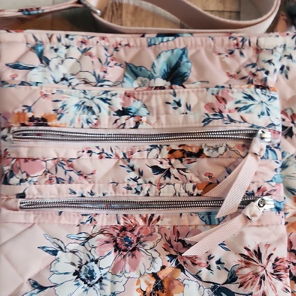 Vera Bradley Pink and Blue Crossbody Bag Floral Design - Picture 3 of 9